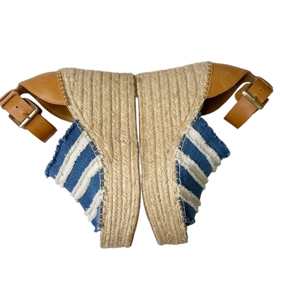 Marc Fisher Adria Denim Espadrilles Blue Tan Size 9 M - Picture 6 of 9